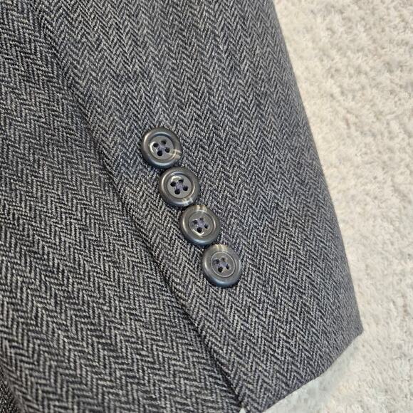 Lands End Men's 100% Lambswool Herringbone Blazer Sports Coat Sz 48L - Picture 7 of 13